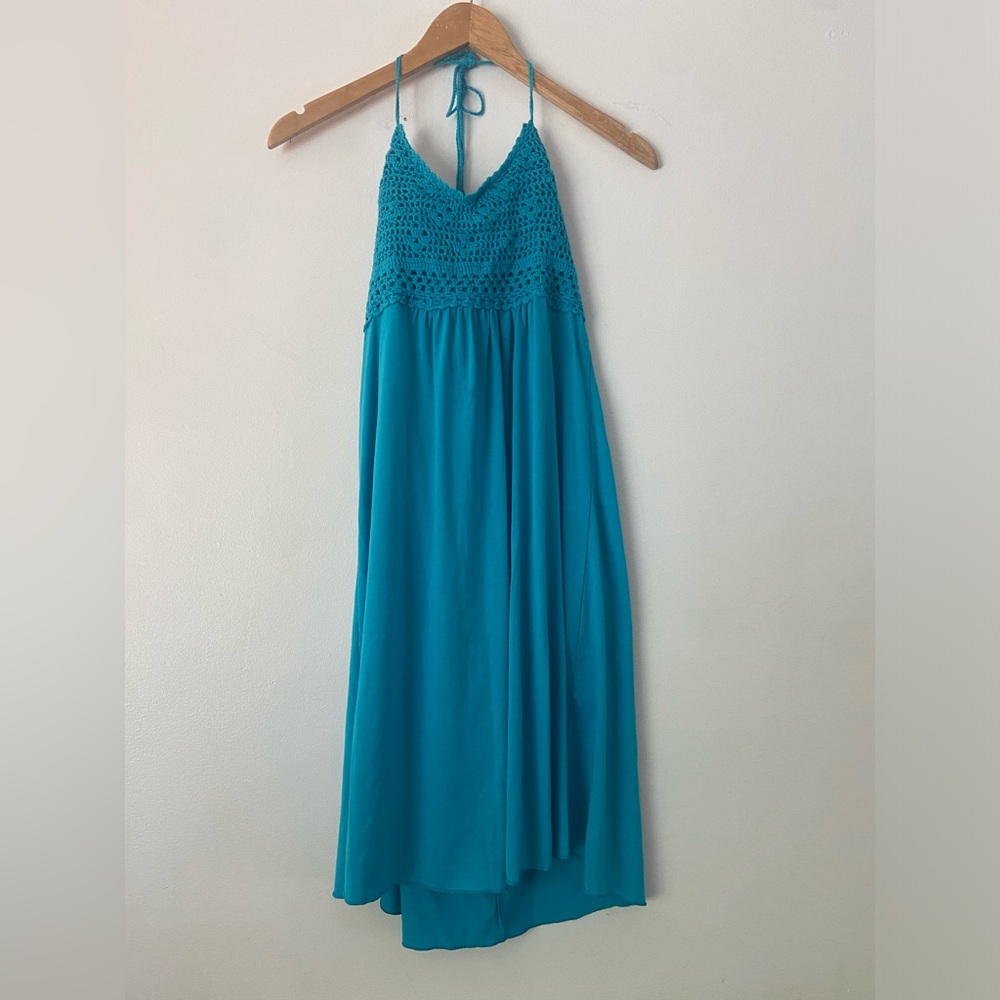 VENUS Teal Backless Dress